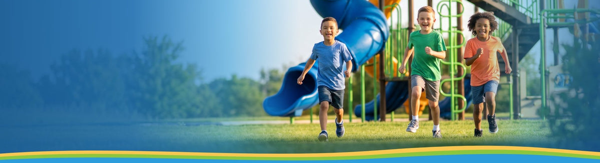 Kids running on a playground